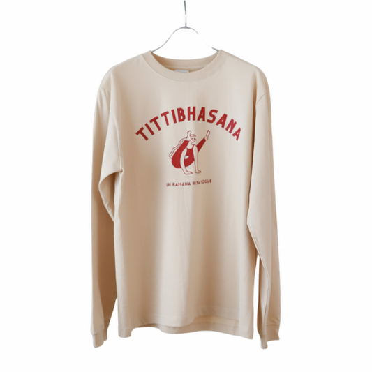 SRI.RAMANA.RITA.YOGUE/TITTBHASANA ロングTシャツ(ベージュ×バーガンディ)