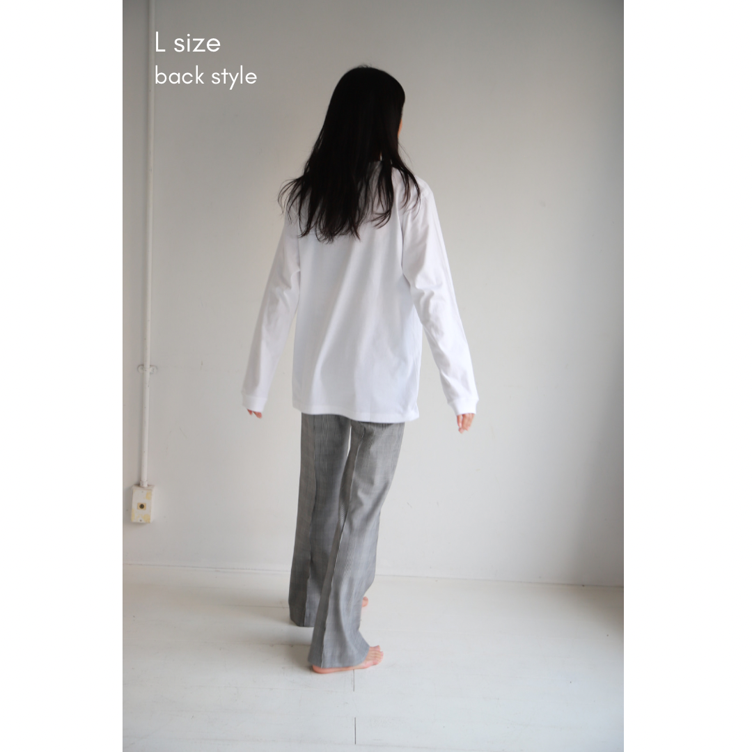 SRI.RAMANA.RITA.YOGUE /GARBHA PINDASANA ロングTシャツ(white×Green)