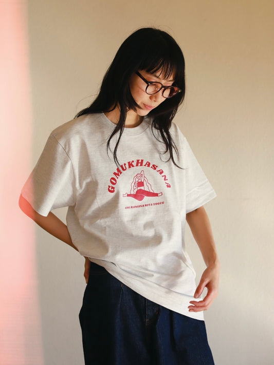 SRI.RAMANA.RITA.YOGUE GOMUKHASANA ゴームカーサナ/牛の顔のポーズ(オフホワイト×ワイン)