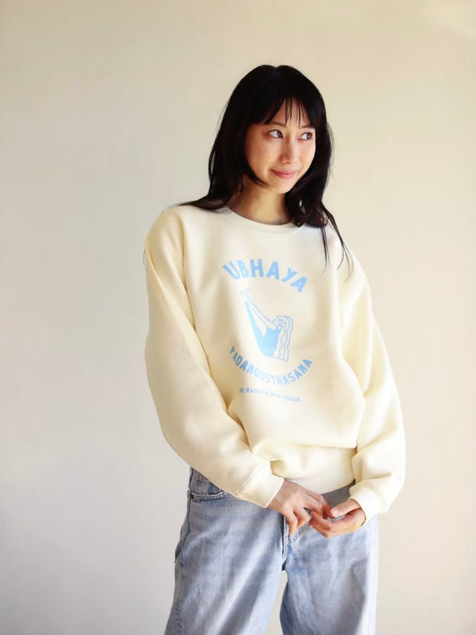 SRI.RAMANA.RITA.YOGUE/Ubhaya Padangusthasana 裏起毛スウェット(クリーム×水色)