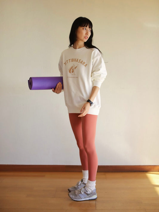 SRI.RAMANA.RITA.YOGUE/TITTIBHANASA スウェット(ホワイト×ベージュ)