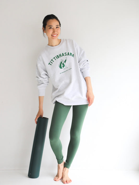 SRI.RAMANA.RITA.YOGUE/Tittibhasana スウェット(ライトグレー×グリーン)