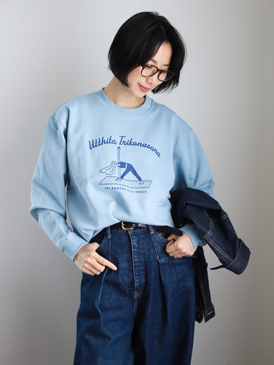 SRI.RAMANA RITA YOGUE Utthita Trikonasana ライトスウェット(くすみブルー×ネイビー)