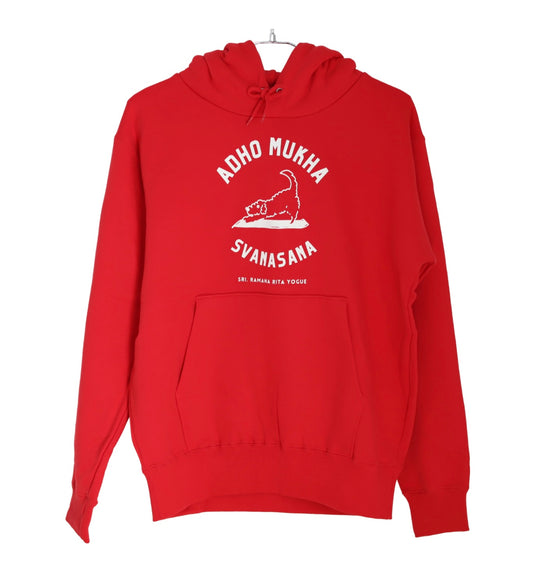 SRI.RAMANA.RITA.YOGUE/ADHO MUKHA SVANASANA パーカー(赤×白)