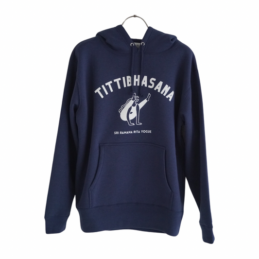 SRI.RAMANA.RITA.YOGUE/TITTIBHASANA 蛍のポーズ パーカー(ネイビー×ホワイト)