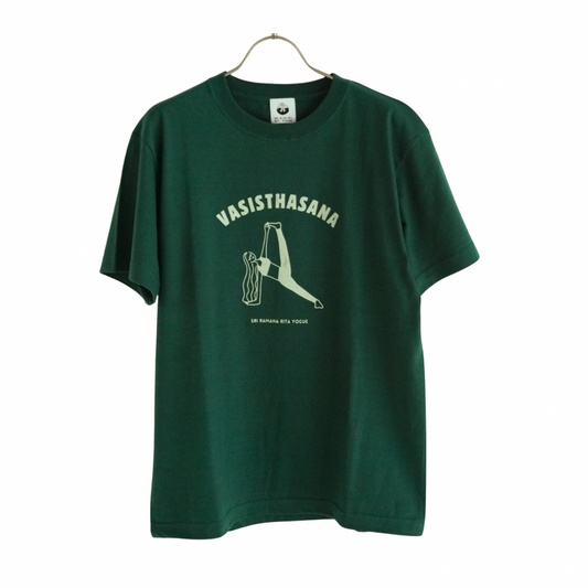 SRI.RAMANA.RITA.YOGUE VASISTHASANA Tシャツ(グリーン×セージグリーン)
