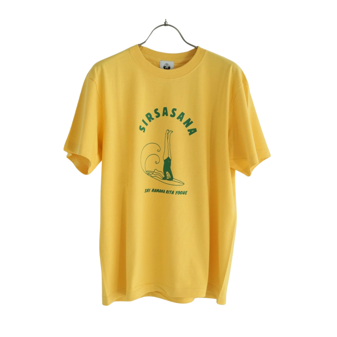 SRI.RAMANA.RITA.YOGUE SIRSASANA Tシャツ(イエロー×グリーン)