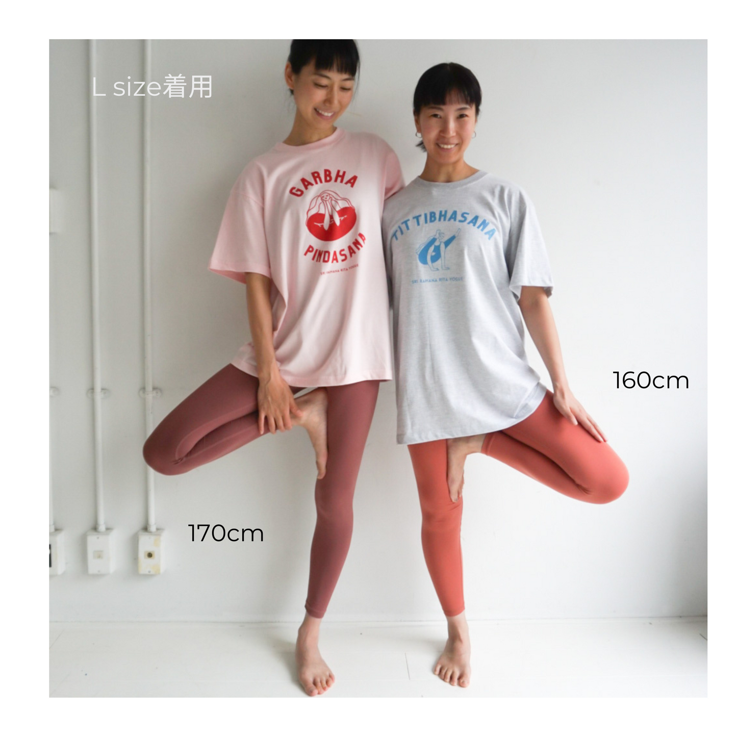 SRI.RAMANA.RITA.YOGUE  GOMUKHASANA　ゴームカーサナ／牛の顔のポーズ　Tシャツ(ビーチグリーン×イエロー））