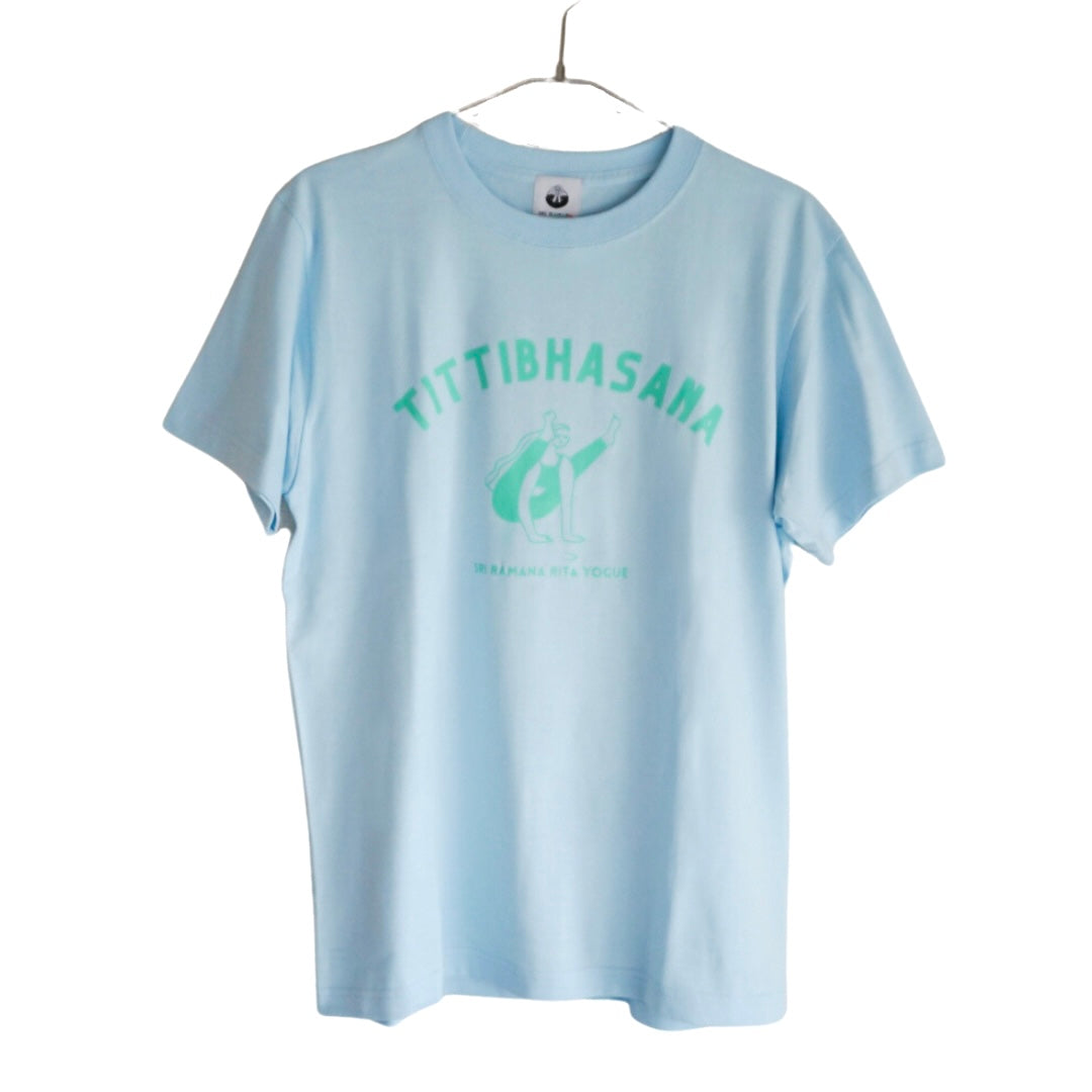 SRI.RAMANA.RITA.YOGUE／TITTBHASANATシャツ(ライトブルー×ミントグリーン）