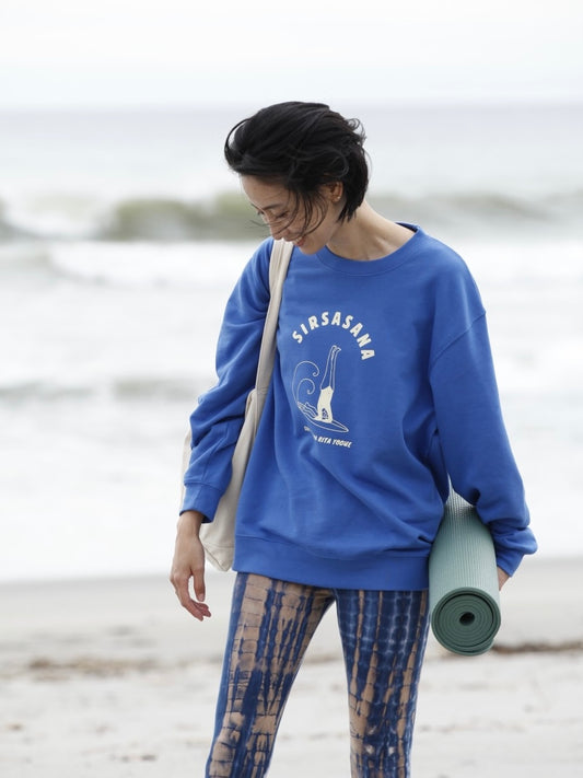 SRI.RAMANA.RITA.YOGUE SIRSASANA ライトスウェット（ブルー×クリーム）