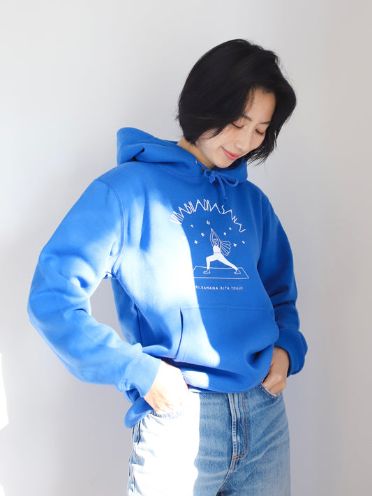 SRI.RAMANA.RITA.YOGUE VirabhadrasanaⅠ  パーカー（ブルー×ホワイト）
