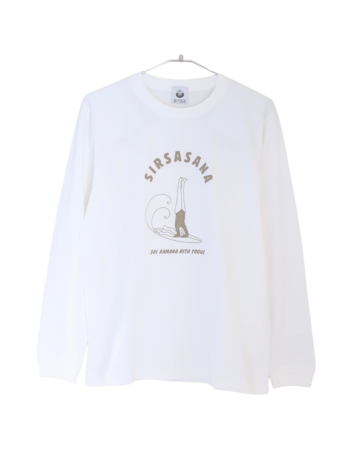 SRI.RAMANA RITA YOGUE SIRSASANA ロングTシャツ（ホワイト×ウォームグレー）
