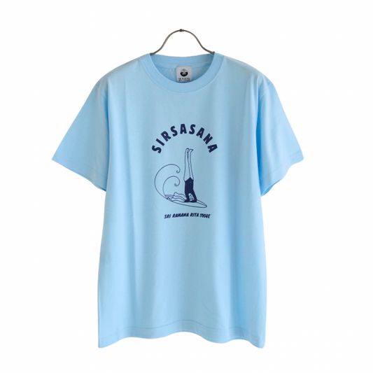 SRI.RAMANA.RITA.YOGUE  SIRSASANA Tシャツ（ライトブルー×ブルー）
